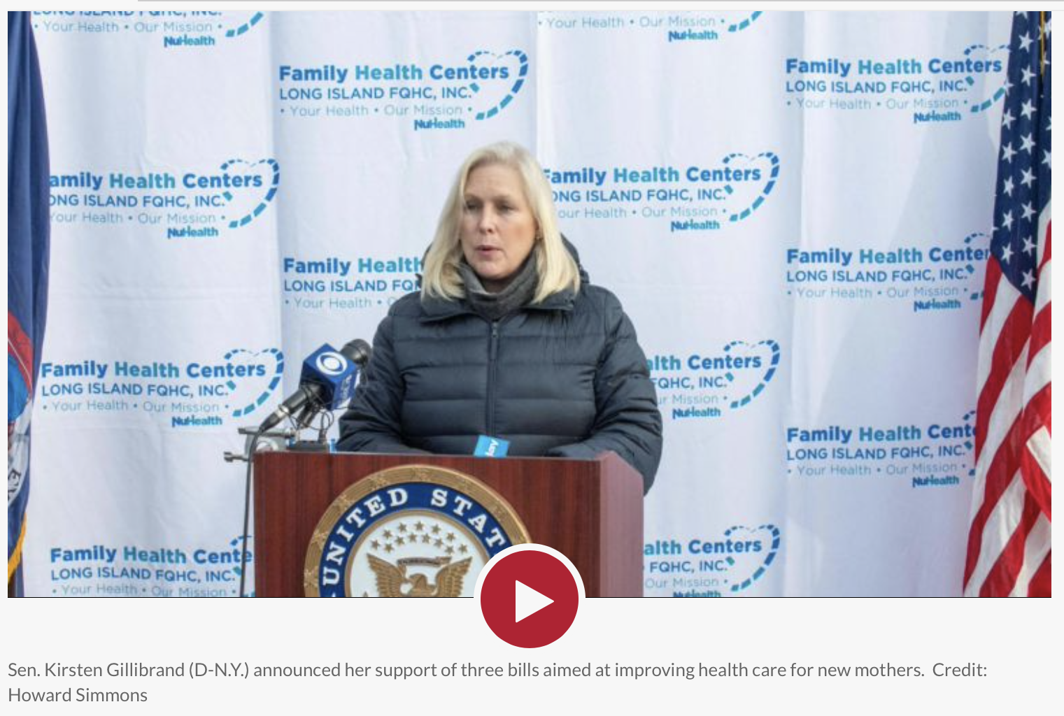 Gillibrand Seeks Funds to Reduce Deaths among Pregnant Women